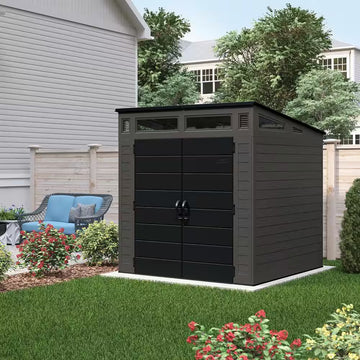 Modernist 7 Ft. 2.5 In. X 7 Ft. 3.5 In. X 7 Ft. 5.5 In. Resin Storage Shed