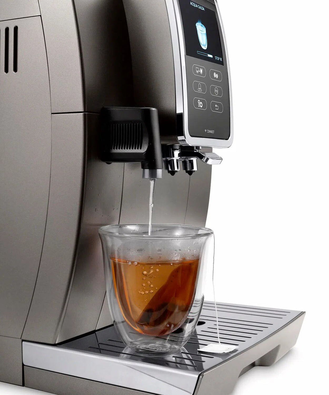 De’Longhi – Dinamica Plus Fully Automatic Espresso Machine with Built-in Grinder – Titanium