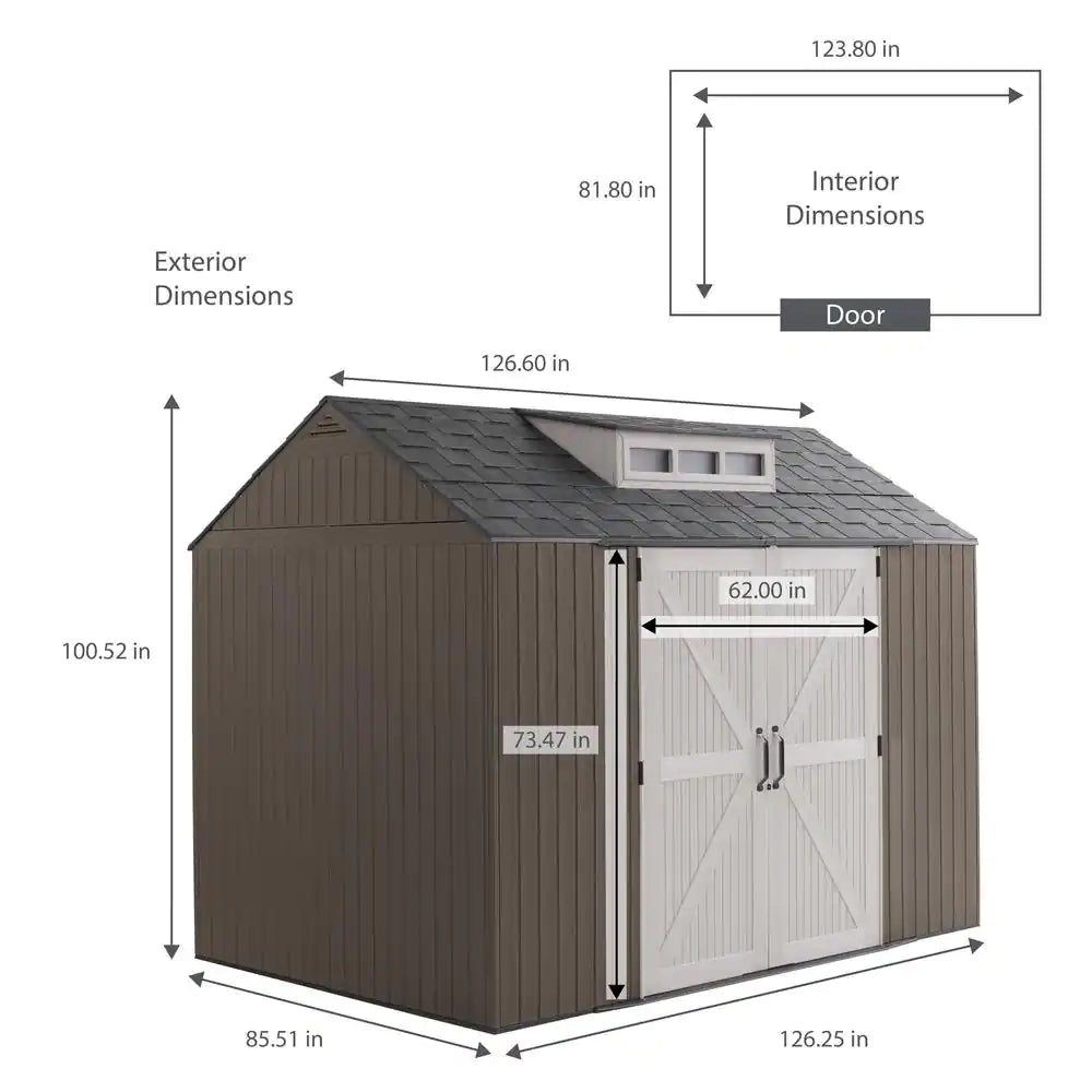 10 Ft. W X 7 Ft. D Plastic Storage Shed (70 Sq. Ft.)