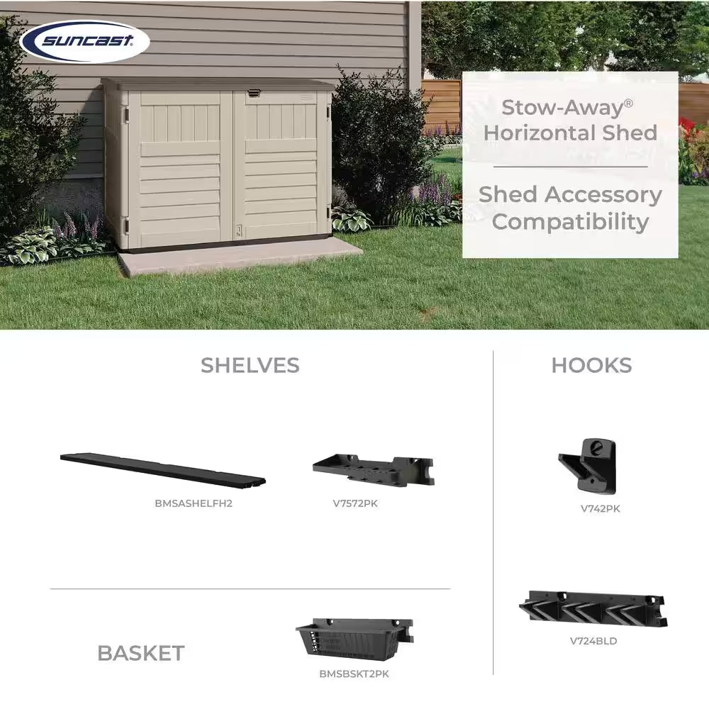 Stow-Away 3 Ft. 8 In. X 5 Ft. 11 In. Resin Horizontal Storage Shed