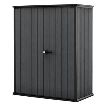 Cortina Alto 2.4 Ft. W X 4.5 Ft. D Durable Resin Plastic Storage Shed with Flooring Grey (10.8 Sq. Ft.)