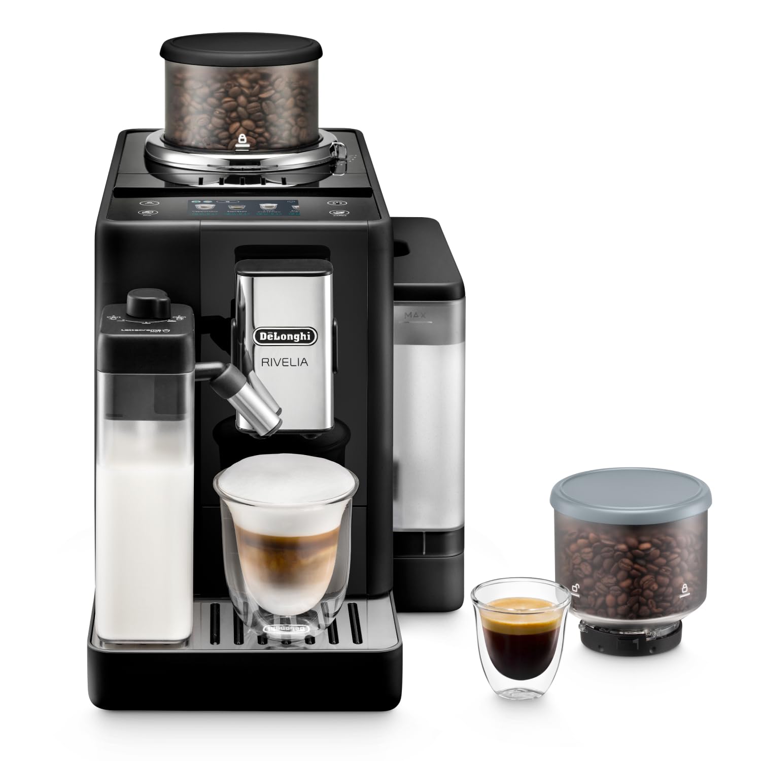 De’Longhi Rivelia EXAM440.55.B, Fully Automatic Coffee Machine with LatteCrema Hot, Black