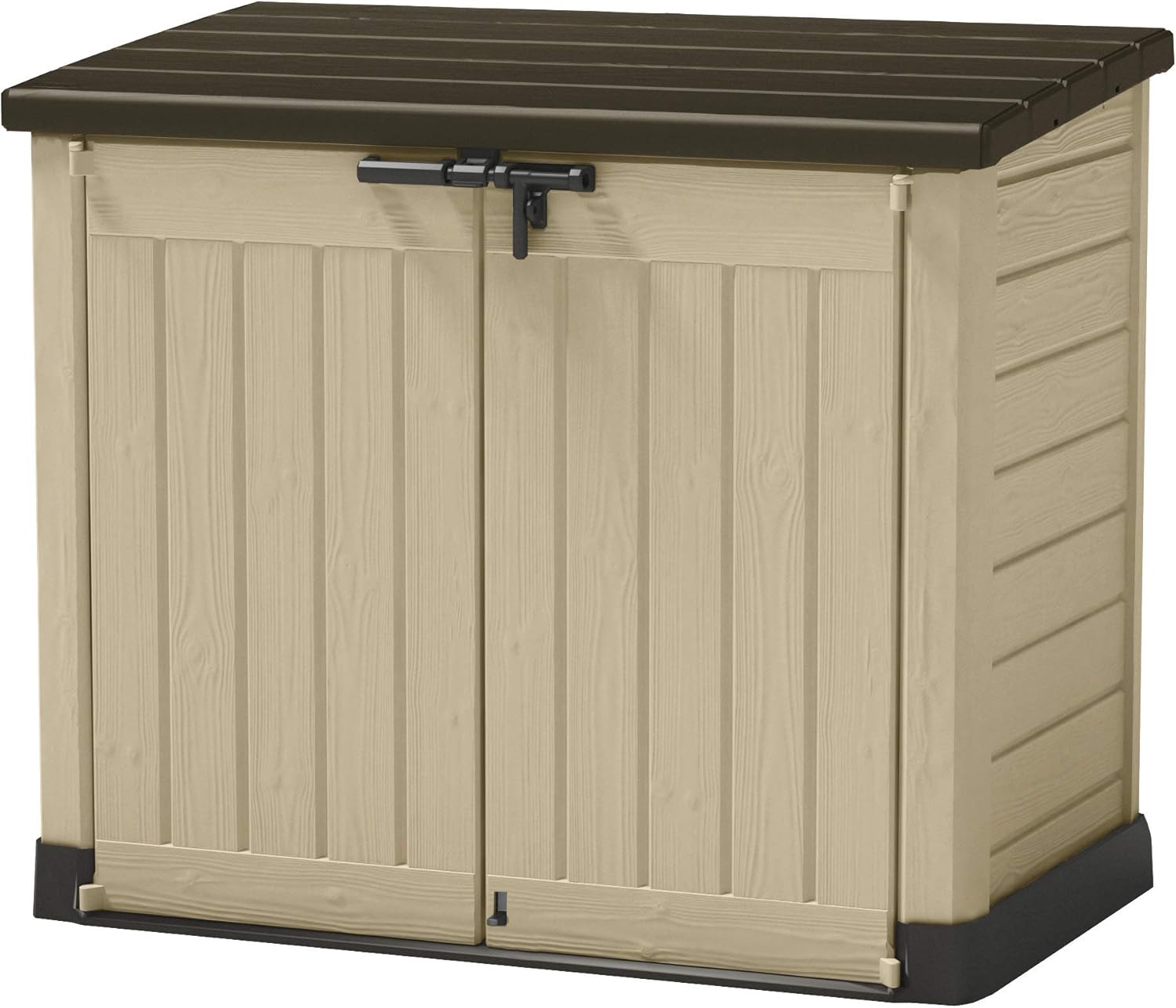 Store It Out Max Keter Outdoor Garden Storage Shed, Beige and Brown, 145.5 x 82 x 125 cm (L x H x W)