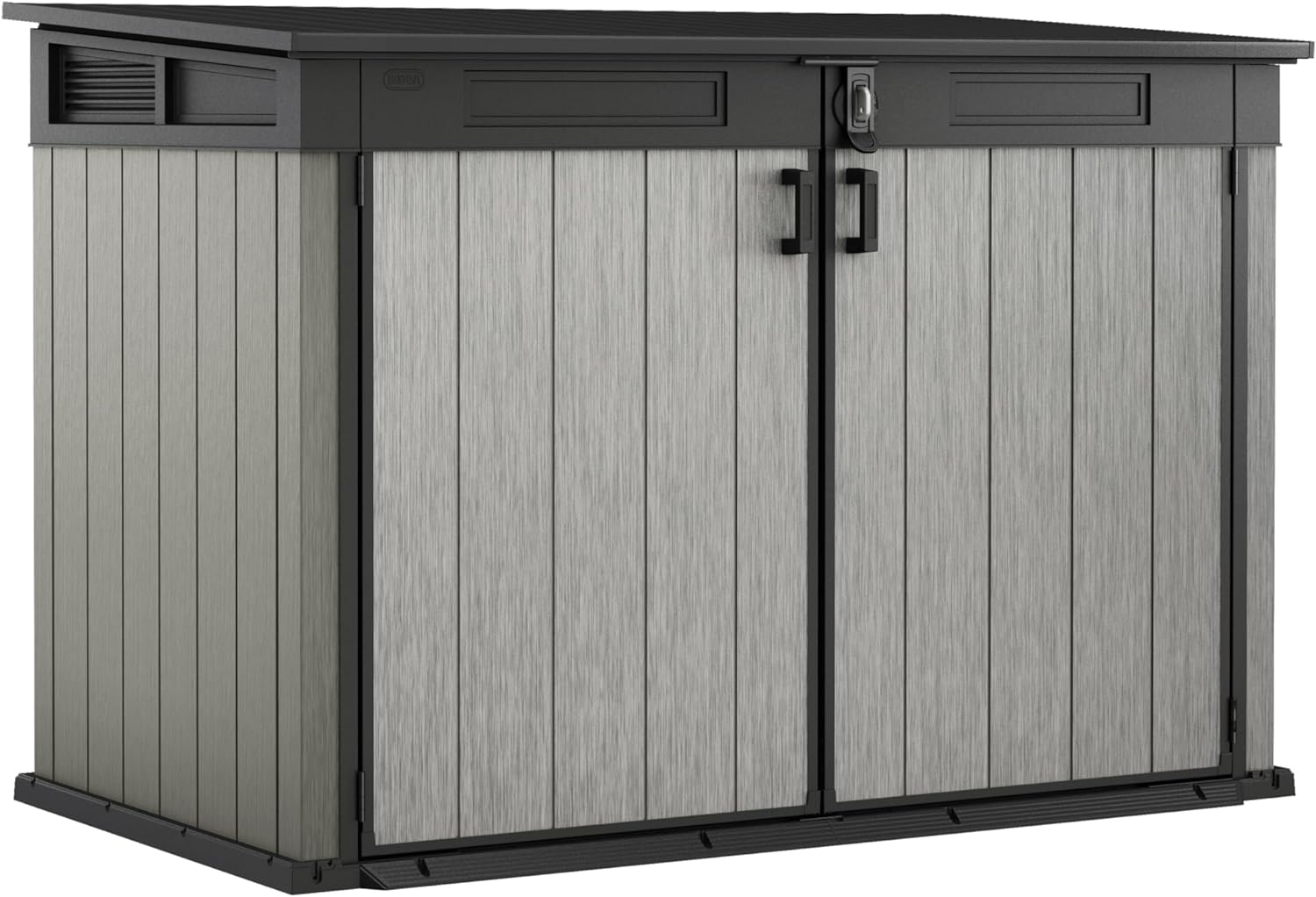 Keter Grande Store Outdoor Double Door Garden Furniture Storage Shed Grey Duotech+ Wood Look and Feel