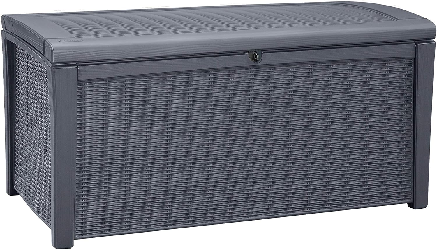 Keter Borneo 416L Outdoor 60% recycled Garden Furniture Storage Box Grey Rattan Effect | 2 year Warranty