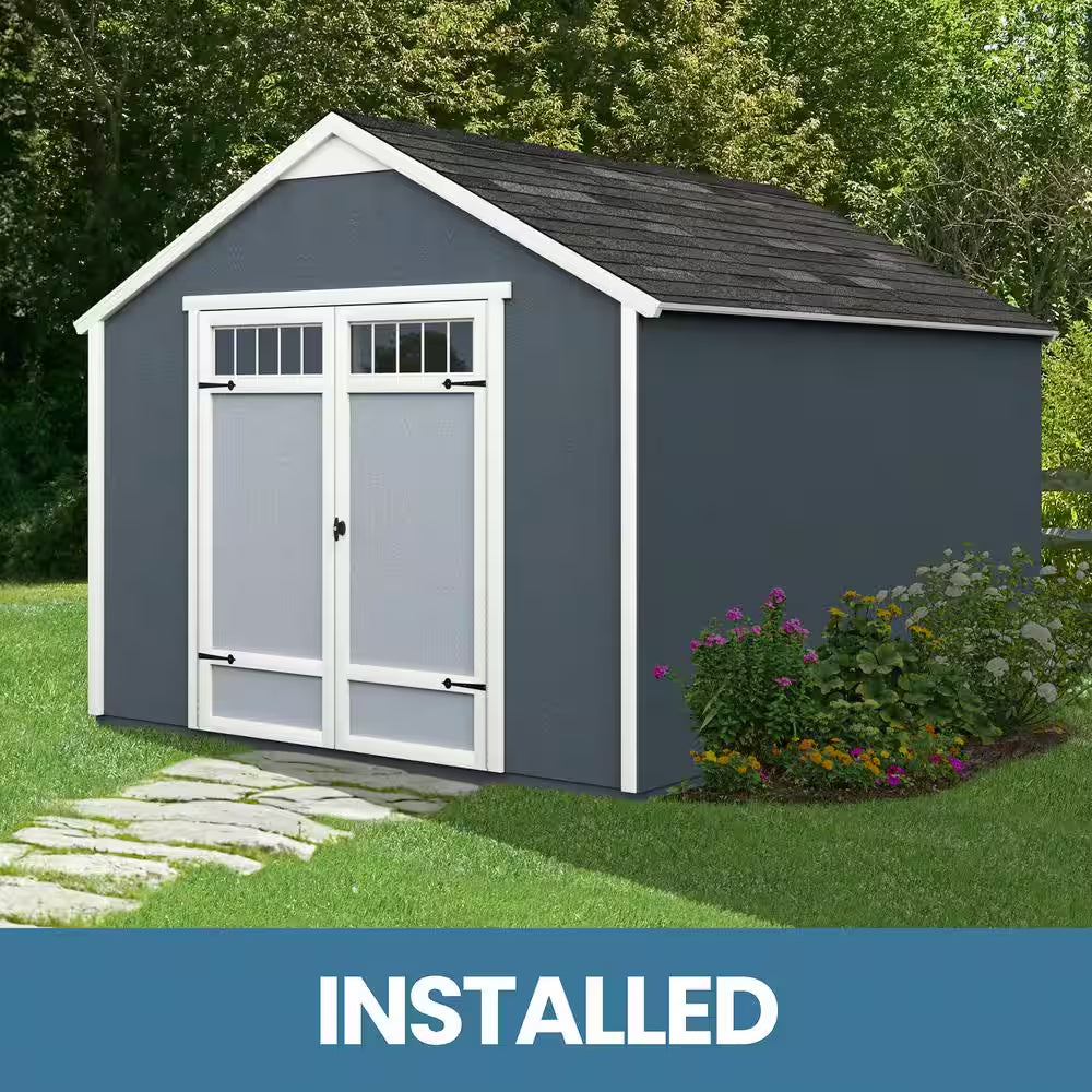 Professionally Installed Kennesaw 10 Ft. W X 12 Ft. D Outdoor Wood Storage Shed -Driftwood Gray Shingles (120 Sq. Ft.)