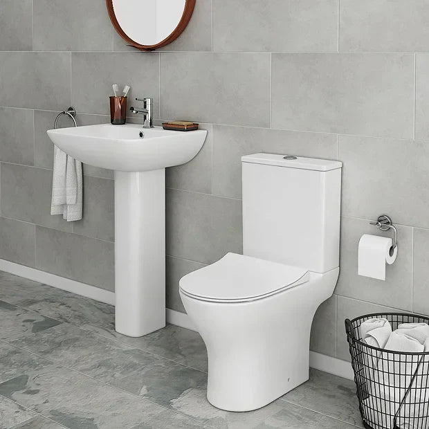 Alps Modern Rimless Short Projection Toilet + Soft Closing Seat