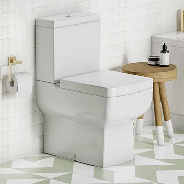 Cubo Modern Square BTW Close Coupled Toilet + Soft Close Seat