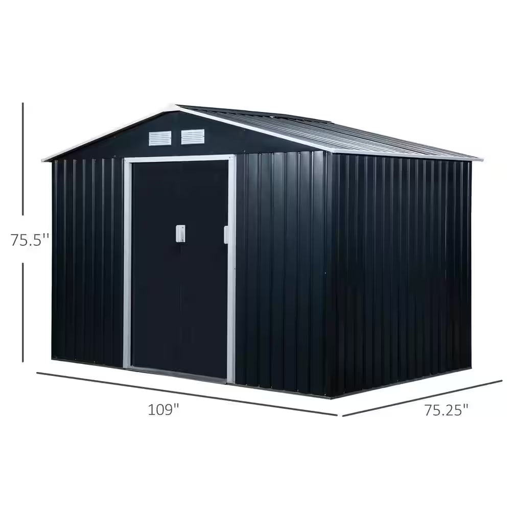 6 Ft. X 9 Ft. X 6 Ft. Metal Utility Shed for Garden and Backyard