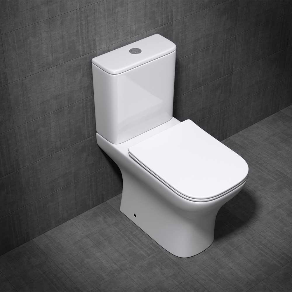 Durovin Toilet Pan and Cistern Ceramic Close Coupled Rimless & Soft Close Seat