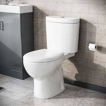 Lyde Modern Close Coupled Toilet Bathroom WC Pan, Toilet Seat & Cistern