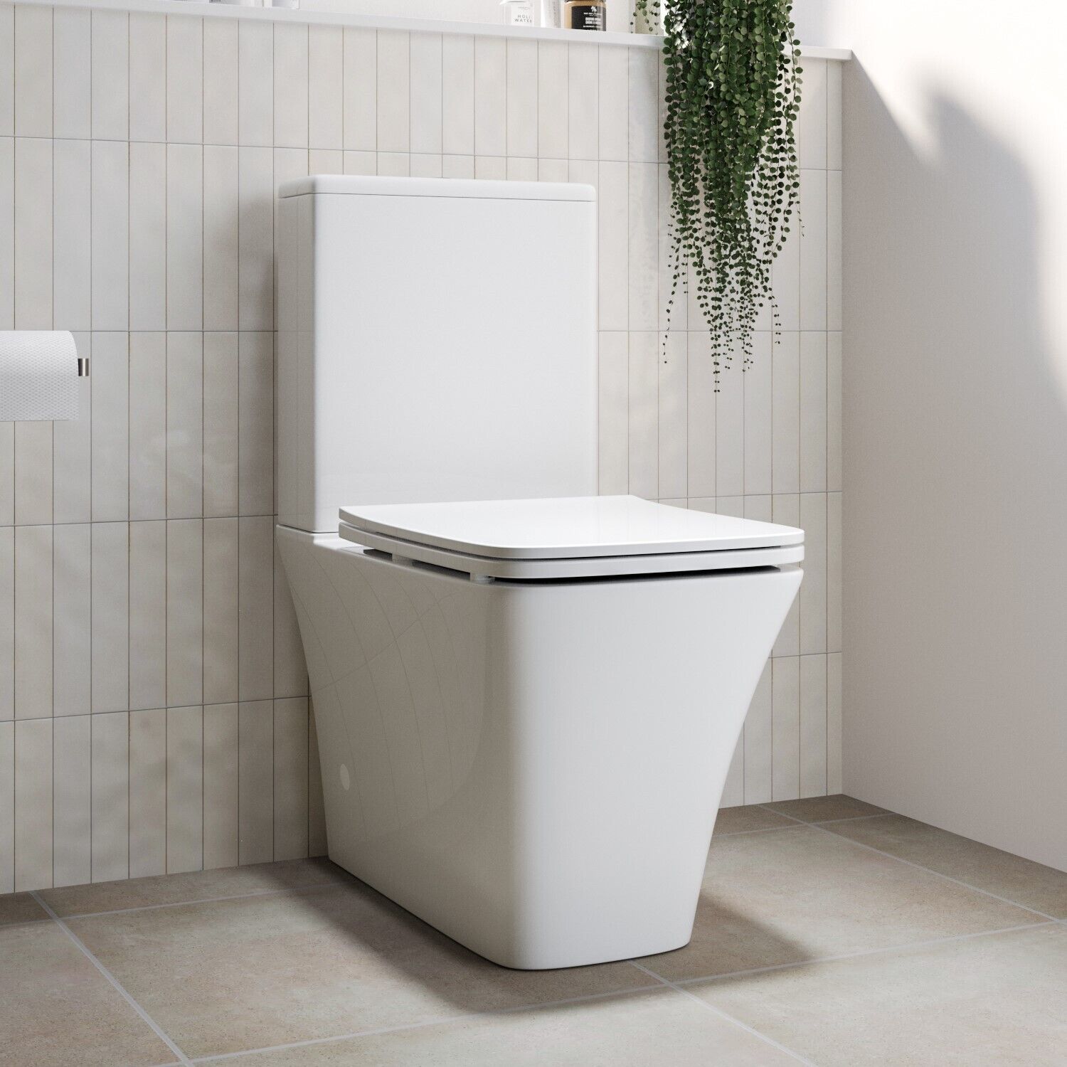 Close Coupled Rimless Toilet with Soft Close Seat