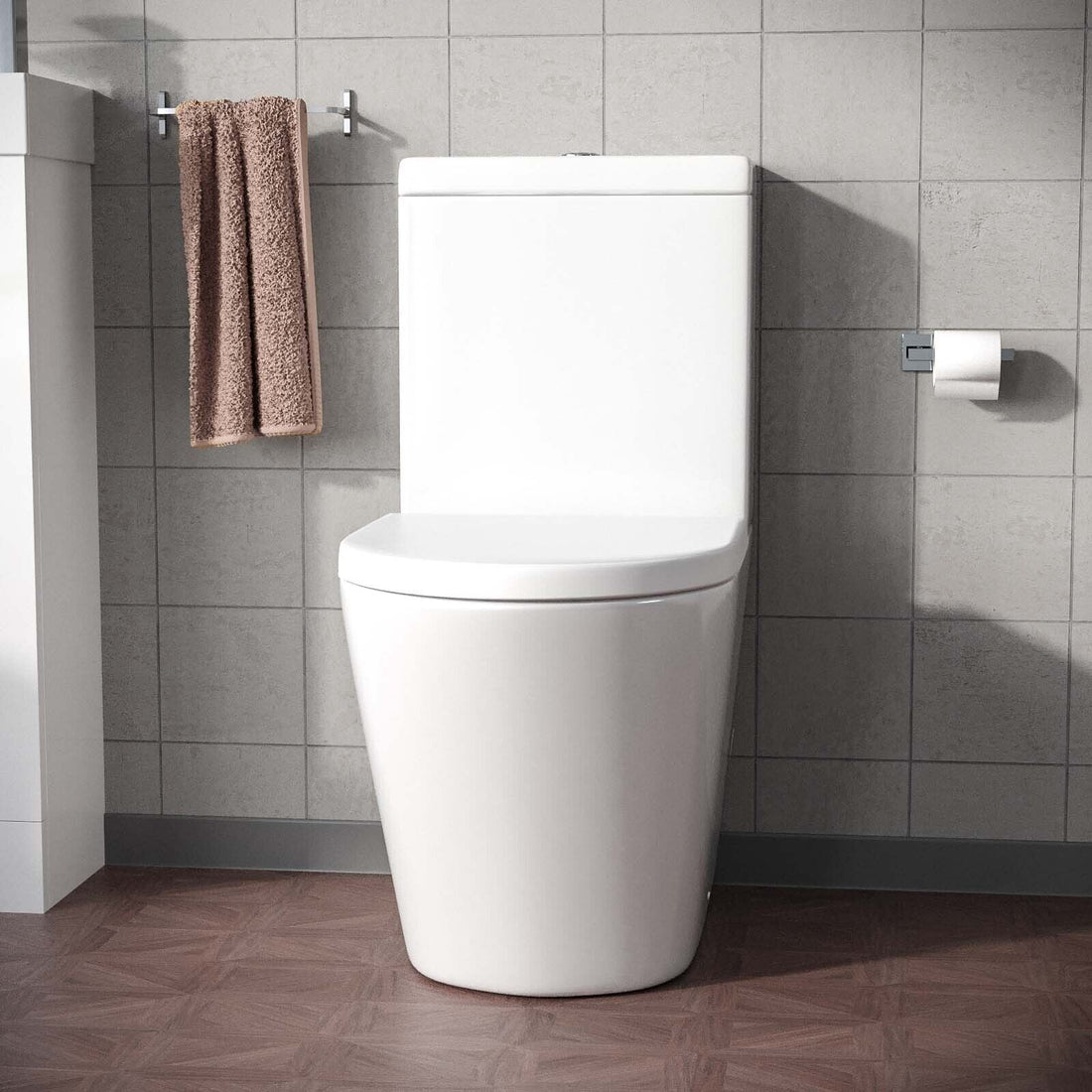 Rimless Close Coupled WC Toilet Pan Cistern and Soft Close Seat Bathroom | Magus