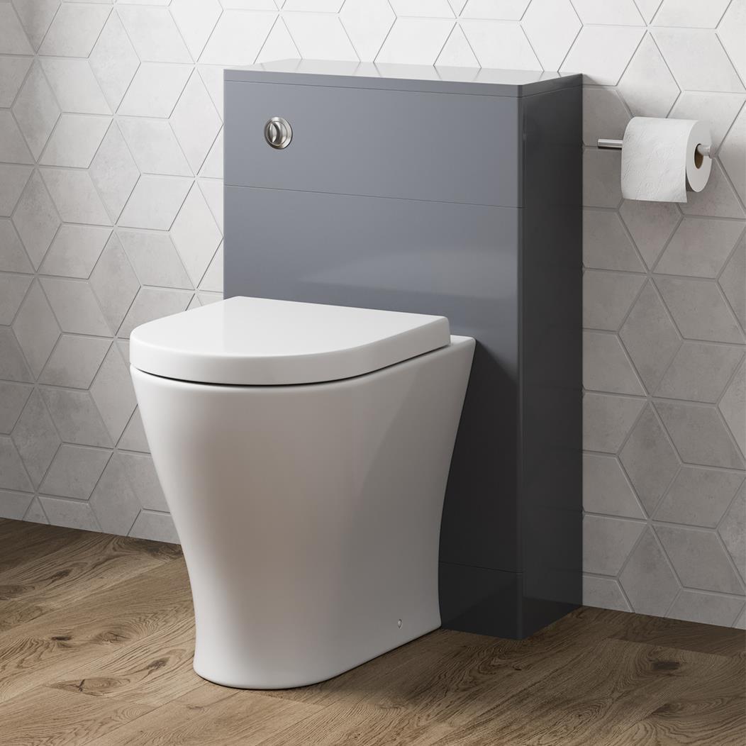 Modern Artis Toilet Soft Close Seat Back To Wall Cistern Furniture Unit Grey