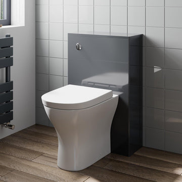 Modern Artis Toilet Soft Close Seat Back To Wall Cistern Furniture Unit Grey