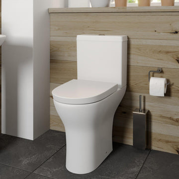 Comfort Height Rimless Close Coupled Toilet WC Soft Close Seat White Ceramic