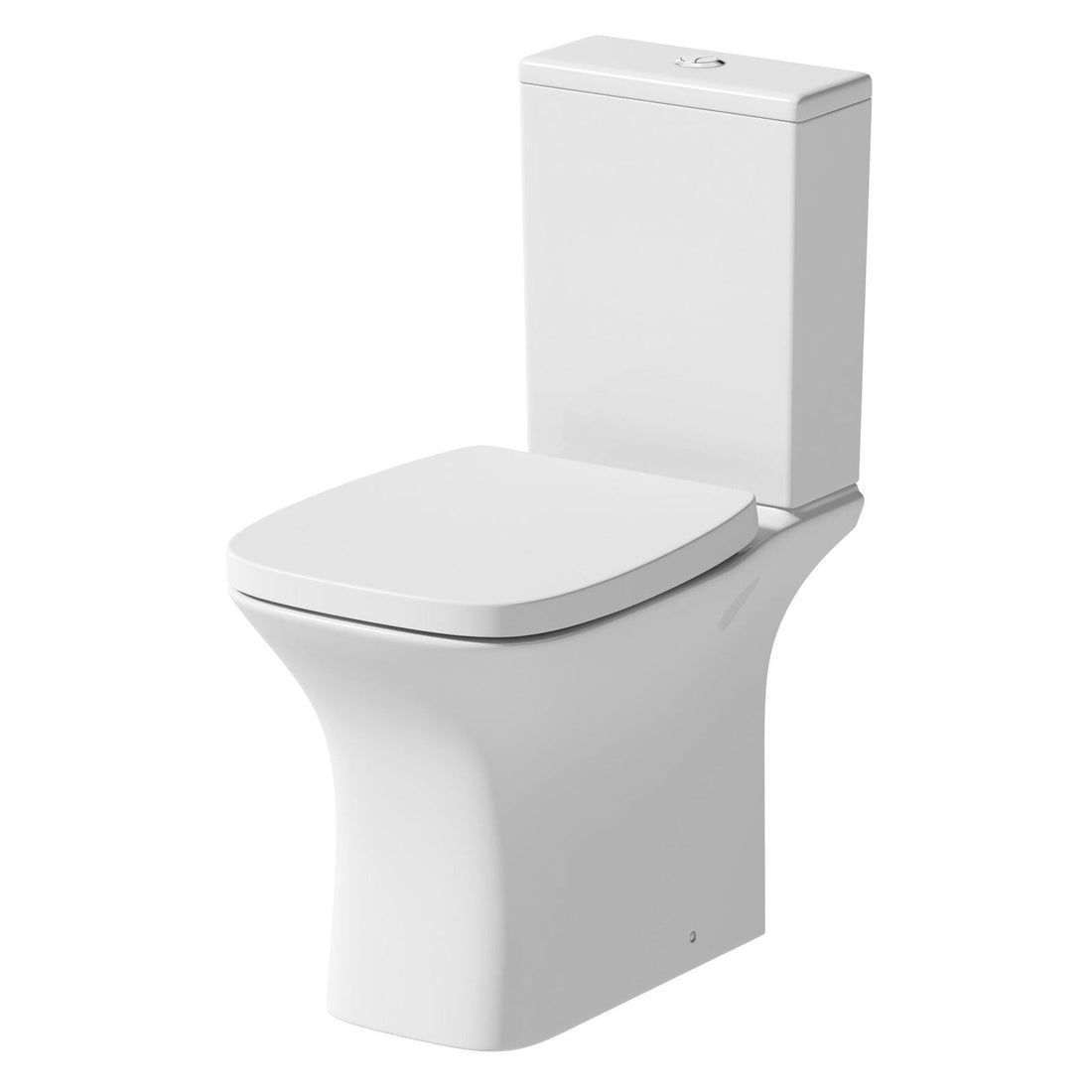 Close Coupled Rimless Toilet Pan Cistern Premium Soft Close Seat White Gloss